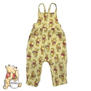Disney Baby 18 Months Winnie The Pooh Cotton Muslin Overalls Romper Snaps Yellow